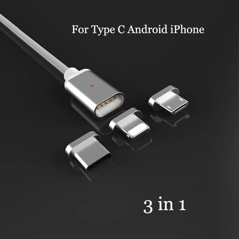 Магнитный кабель 3 в 1 для IOS/Type C USB/Micro USB зарядное устройство телефона зарядный