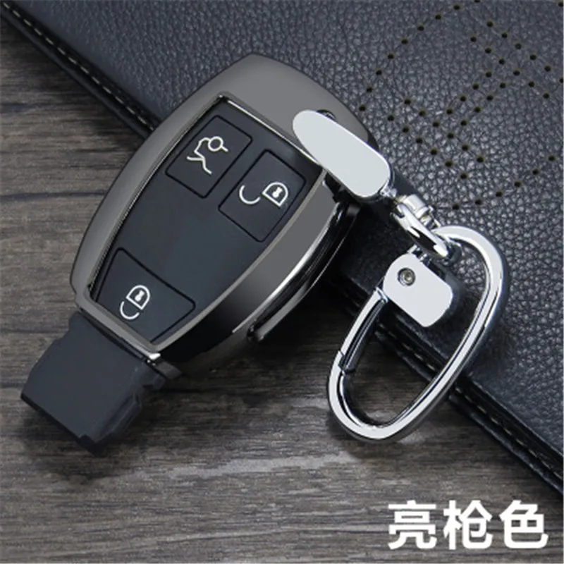 Для Benz сплав кожа 2 и 3 кнопки Чехол для автомобильного смарт ключа Крышка Mercedes