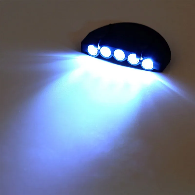 Laideyi 5LED лампы клип на шляпа черный маленький открытый путешествия ночь