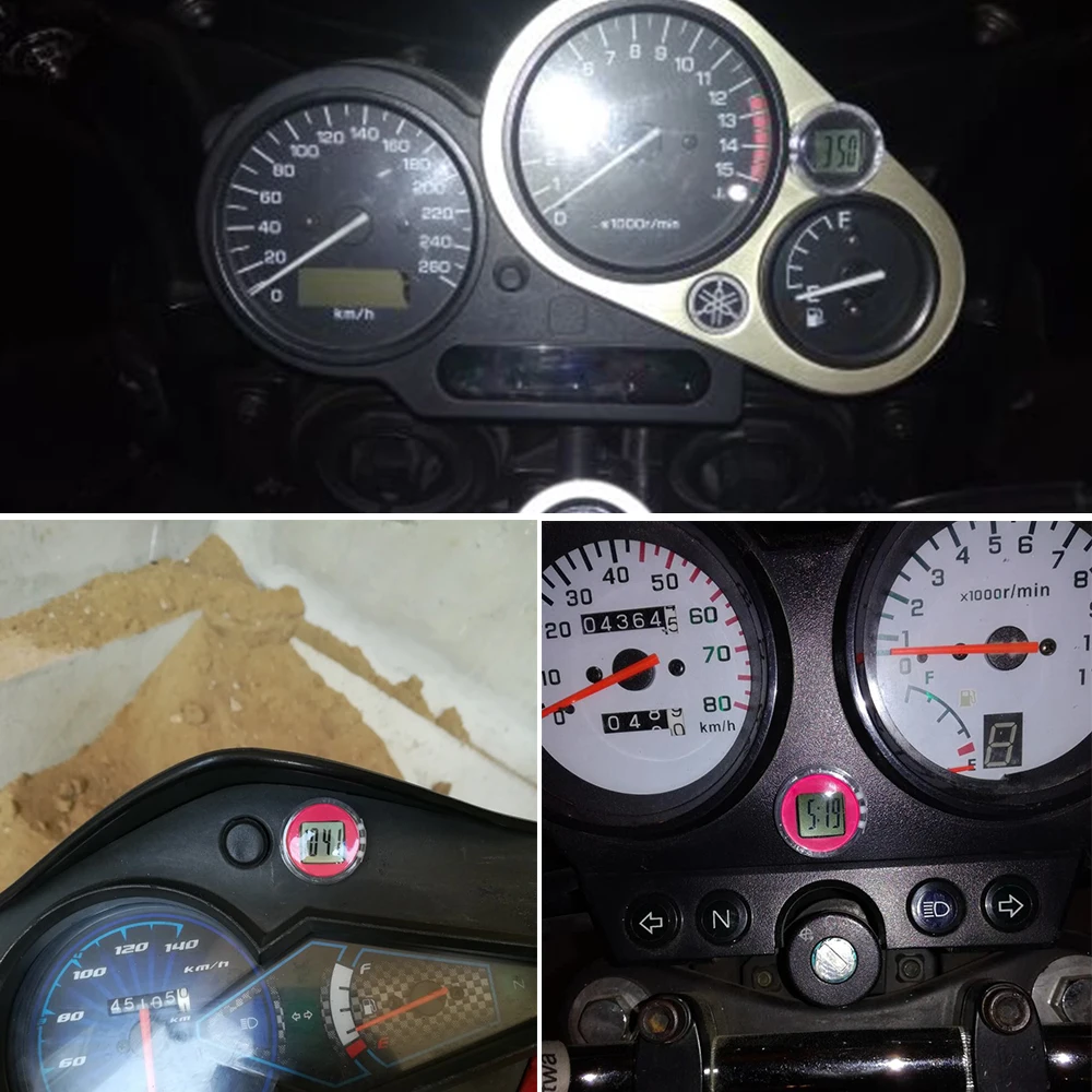 

Alconstar-New Mini Precision Motorcycle Clocks Watch Waterproof Stick-On Motorbike Mount Watch Moto Digital Clock With Stopwatch