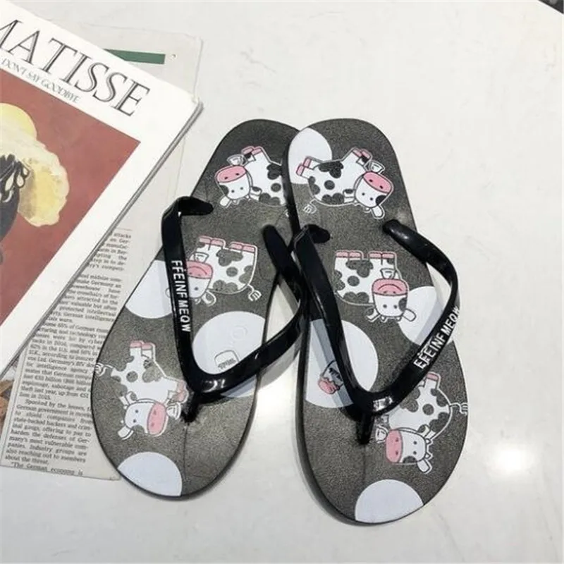 Женские шлепанцы DIWEINI разноцветные Шлепанцы из коровьей кожи на лето