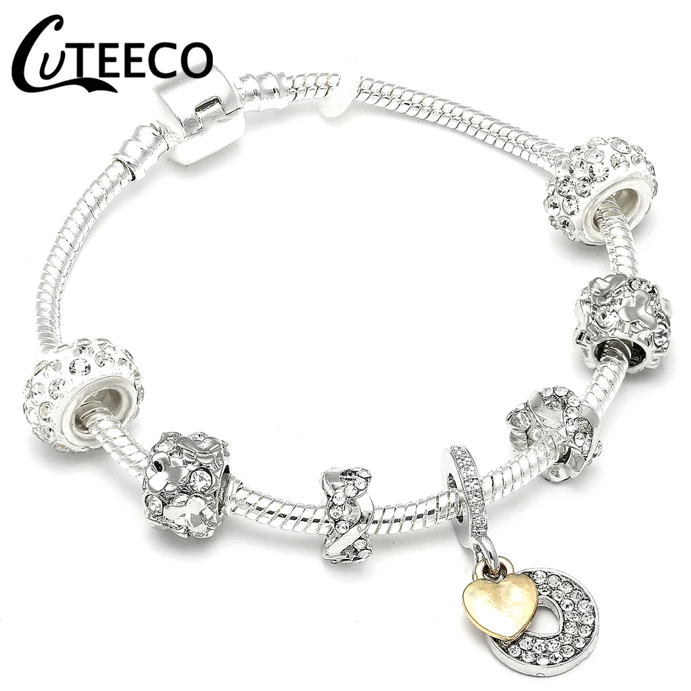 CUTEECO очаровательный браслет посеребренные полые муранские Бусины Подходят горячая Распродажа бренд браслеты для женщин ювелирные изделия