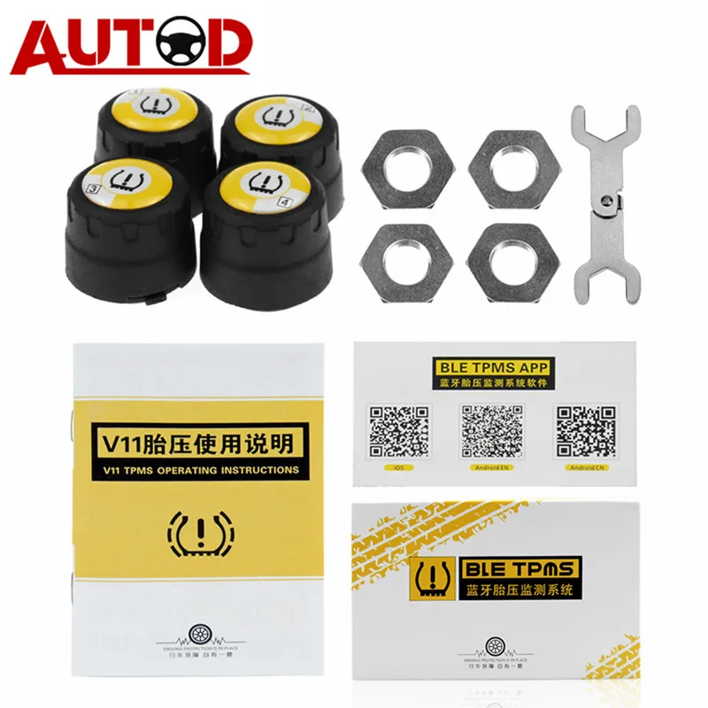 TPMS внешний датчик давления в шинах Bluetooth 4 0 монитор для IOS и Android TPMS|Датчик шинах| |