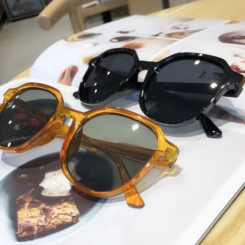 H Women Fashion Korean Style Unisex sunglasses women Candy Color Large Retro Frame sun glasses 4 styles Sunglass | Аксессуары для
