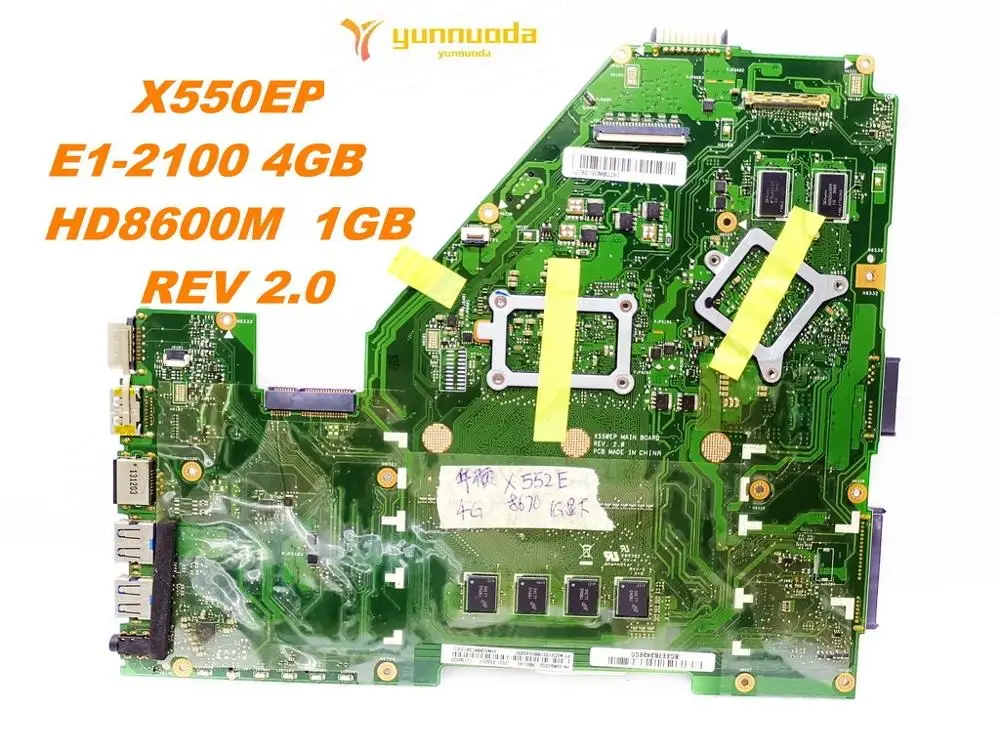 Оригинальная материнская плата для ноутбука ASUS X550EP модель E1-2100 4 Гб HD8600M 1 ГБ REV 2 0