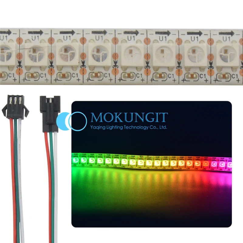 50X 1 м DC5V SK6812 WS2812B 5050 RGB 144 светодиодов пикселей адресуемые светодиодные полосы