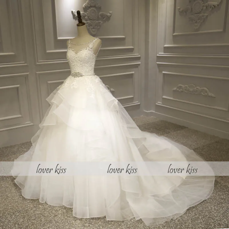 Любовник Поцелуй кружева Vestidos De Noiva 2021 гофрированные свадебные платья размера