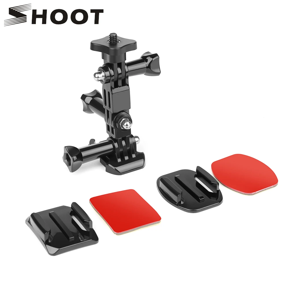Аксессуары SHOOT для шлема аксессуары GoPro Hero 8 9 7 5 Xiaomi Yi 4K Sjcam Sj4000 M10 M20 Eken H9 H9r Go Pro 7|for gopro