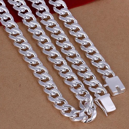 New Fashion Simple design Chain S925 Silver Color Necklace Pendant Men's Luxury Jewelry Side Daily Life Decor Hot Sale | Украшения и