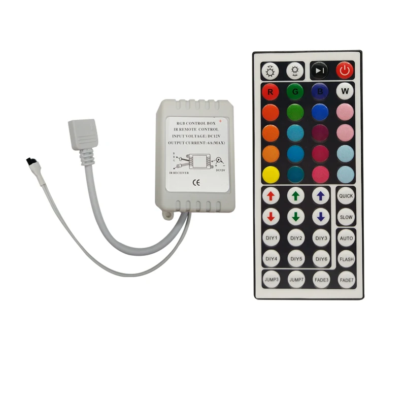 44keys controller ИК пульт дистанционного управления 12 В постоянного тока 2 порта управления ИК 24 клавиши 44 клавиши мини беспроводной диммер Управление для 5050 3528 RGB светодиодный светильник полосы - Испускаемый цвет: 44keys controller