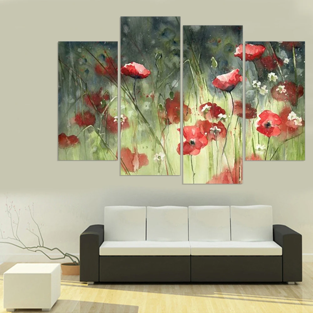 Бескаркасный цветочный принт на холсте настенная живопись художественный и