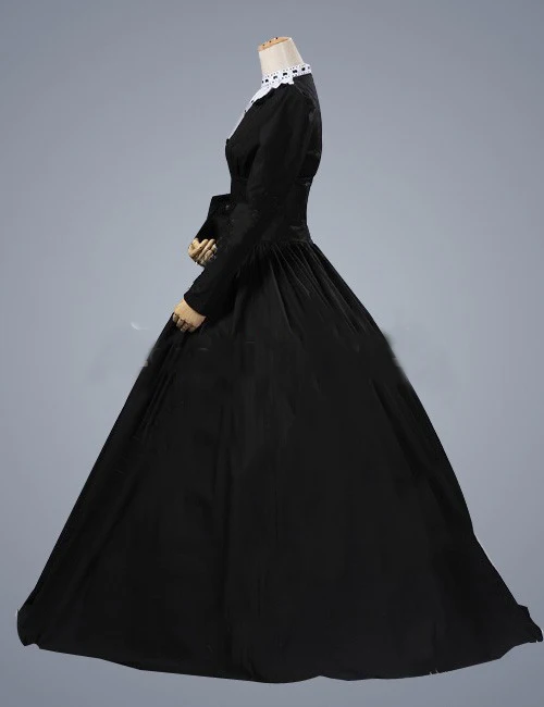 2017 высококачественное черное классическое платье с длинными рукавами в стиле