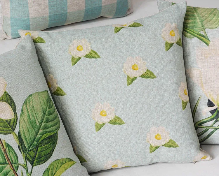 Сельская Орхидея синие цветы домашний декор подушка фламинго льняная хлопковая