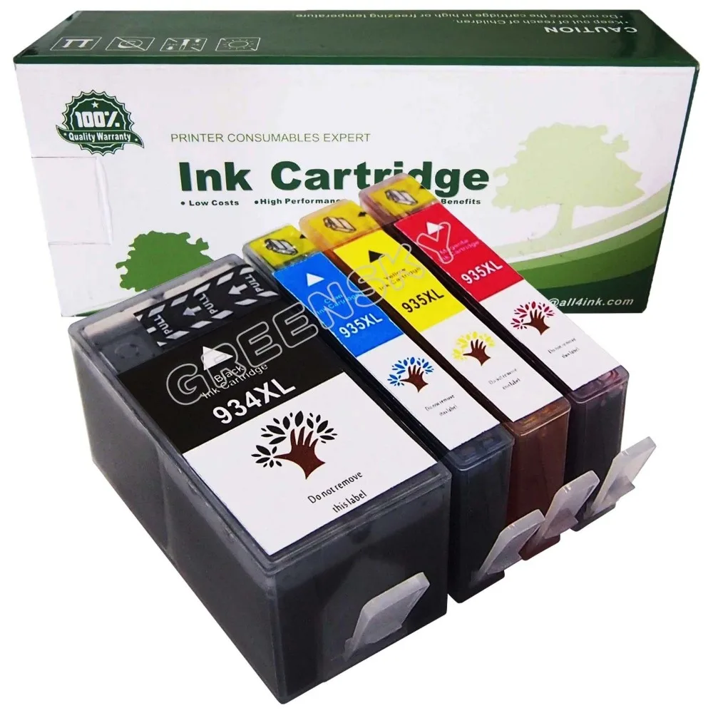 GREENSKY 4PK 934XL 935XL чернил Набор картриджей для hp OfficeJet Pro 6230 6830 Officejet e все в одном 6815 6812