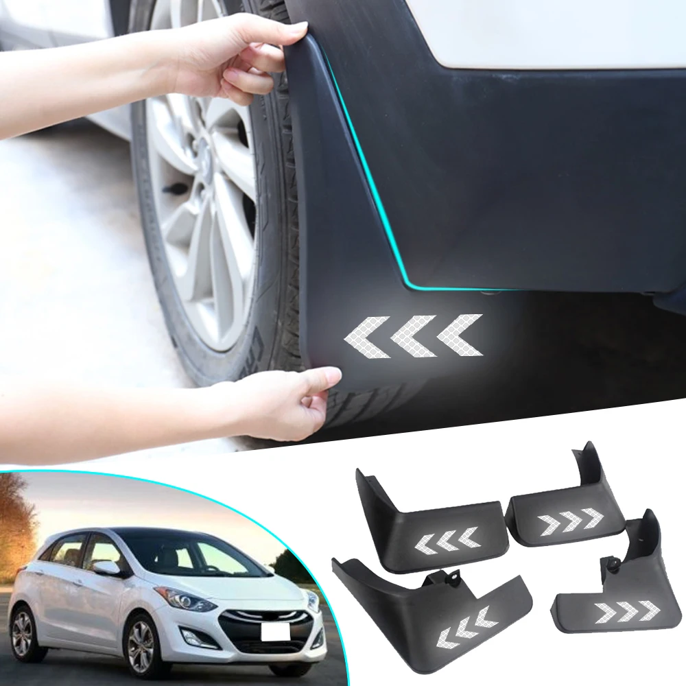 Расширитель крыла автомобиля Брызговики для hyundai Elantra 2007-2010 Брызговики безопасности светоотражающие Предупреждение ющие охранники автомобильные аксессуары