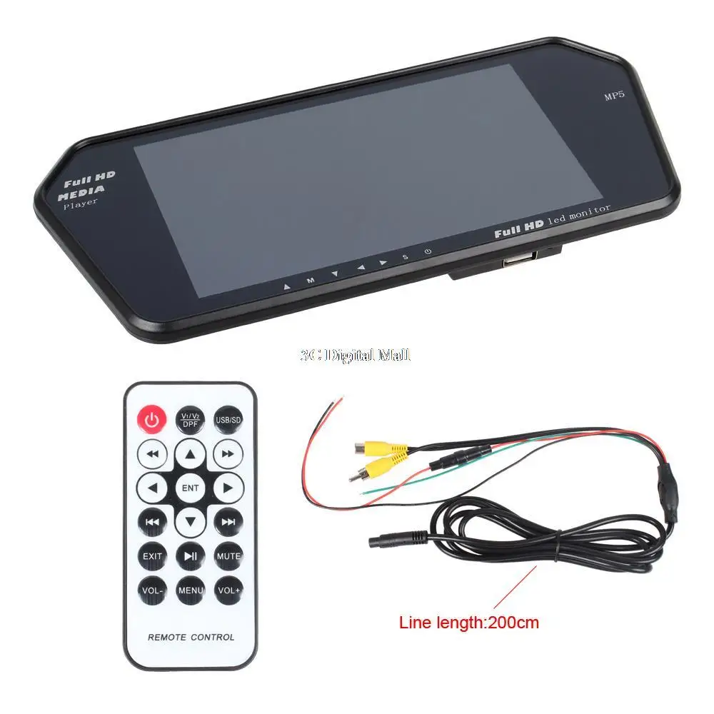 AuMoHall 7 ''TFT lcd MP5 автомобильный зеркальный монитор заднего вида Автомобильный