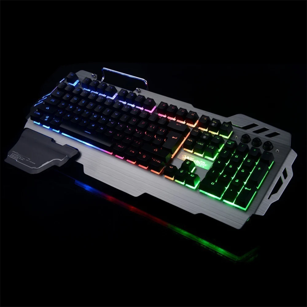 Игровая Проводная Механическая клавиатура 104 клавиш настоящий RGB синий
