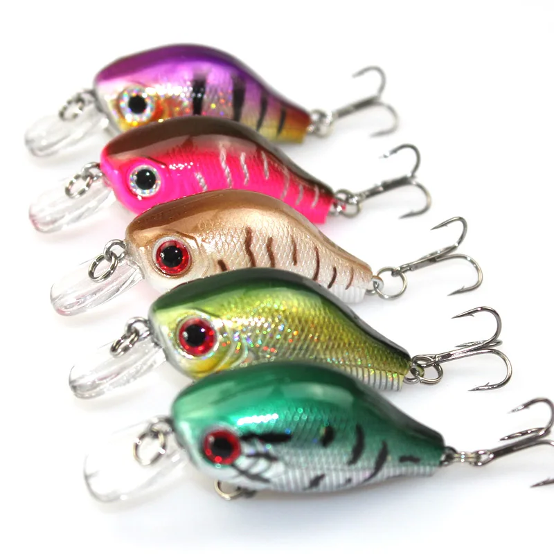 3 ''кривошипная рыболовная приманка 3D eyes Lead Wobblers Lipless искусственные басы