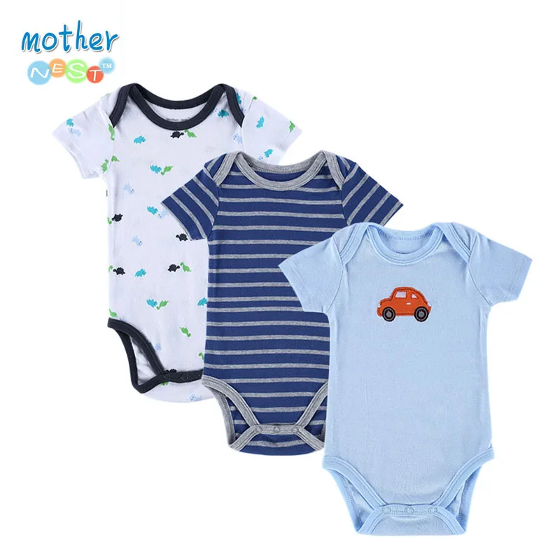 New 3PCS/LOT Baby Boy Rompers Одежда для новорожденных Set Лето Хлопок Girl с коротким рукавом