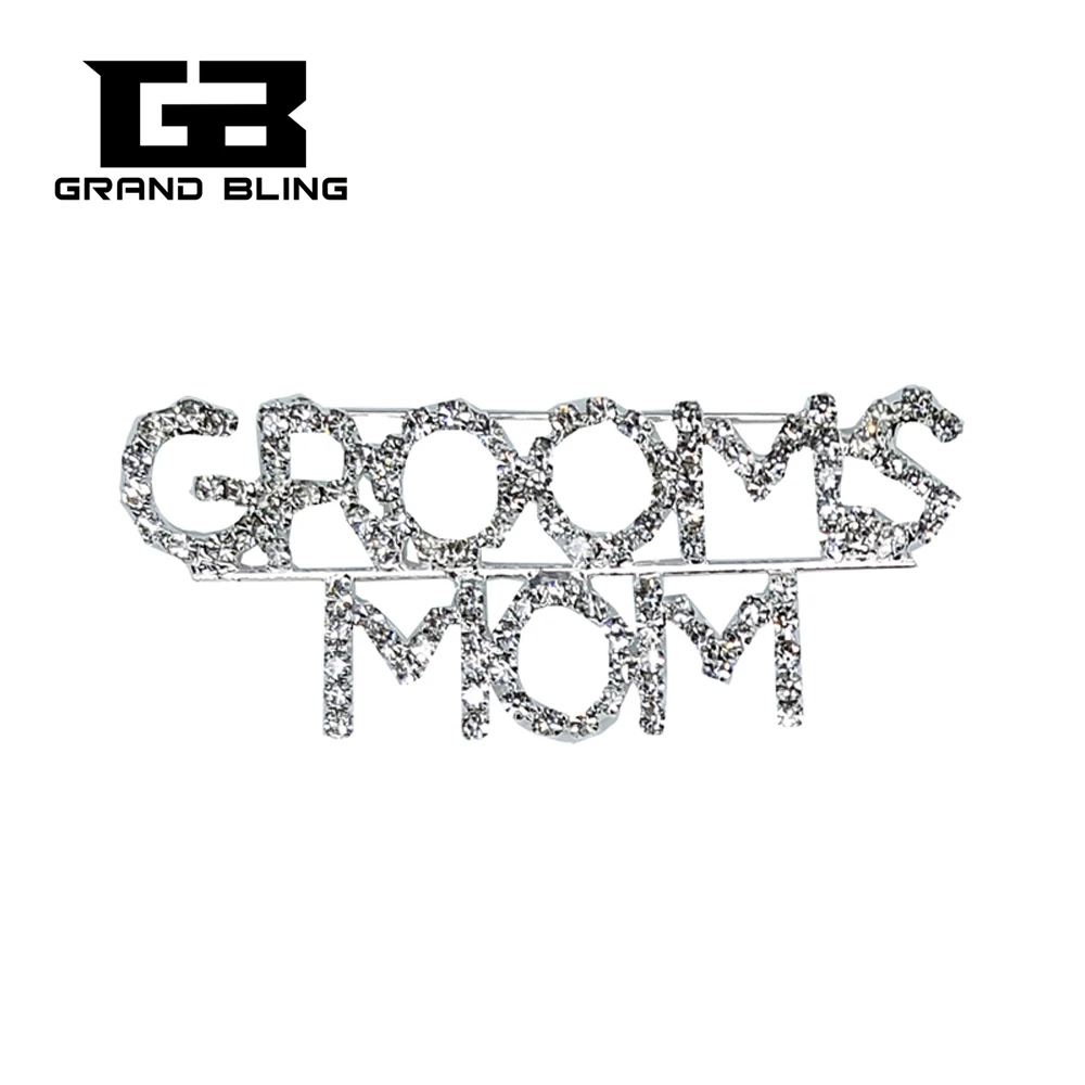 

BlingBling Wedding Theme Gift "GROOMS MOM" Brooch Pin Jewelry for Groom's Relative