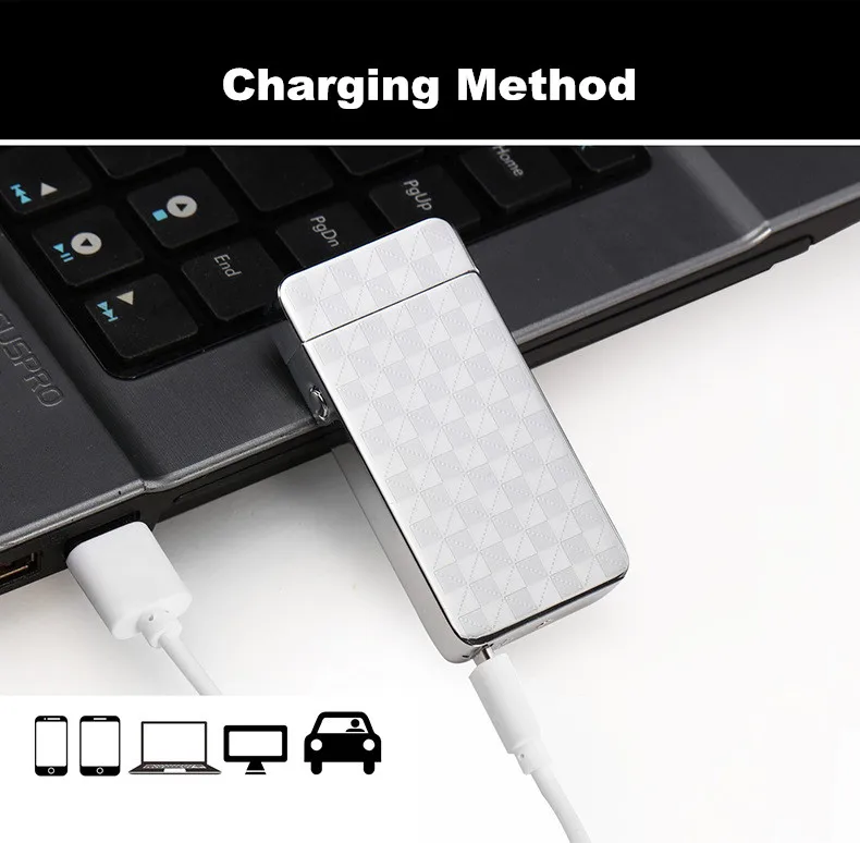 Двойной крест дуга электронная USB Зажигалка металлическая зарядка ветрозащитные, импульсные электрические зажигалки оптом более выгодные