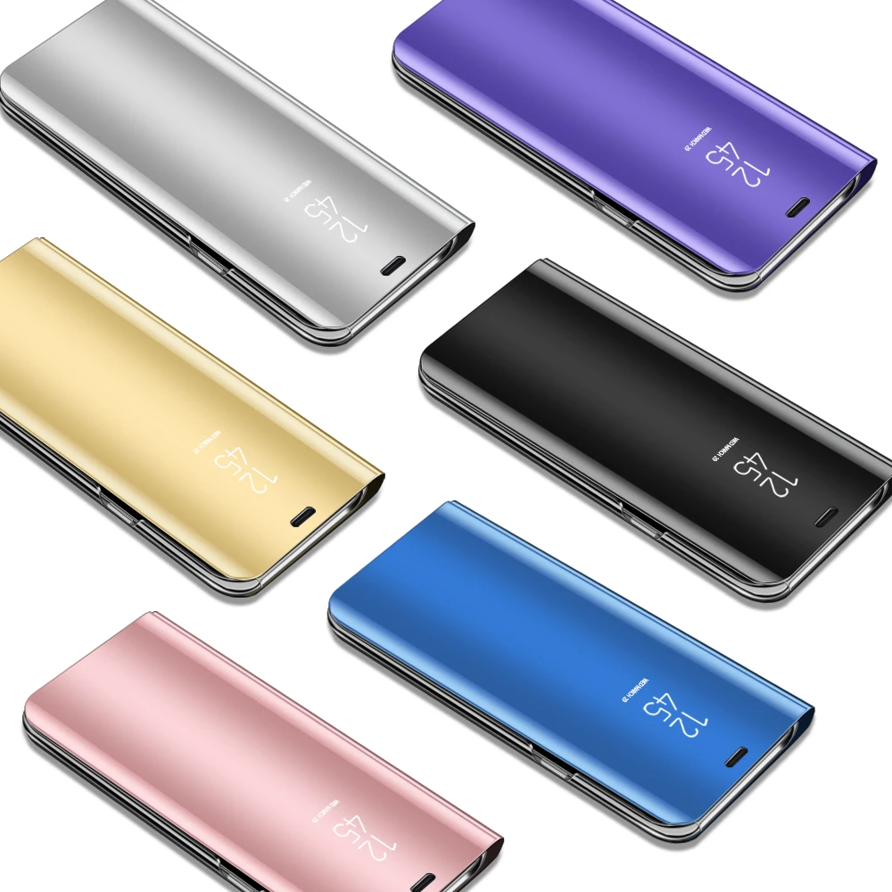 Роскошный зеркальный жесткий флип чехол с подставкой Чехол для iPhone 6 6s Plus умный