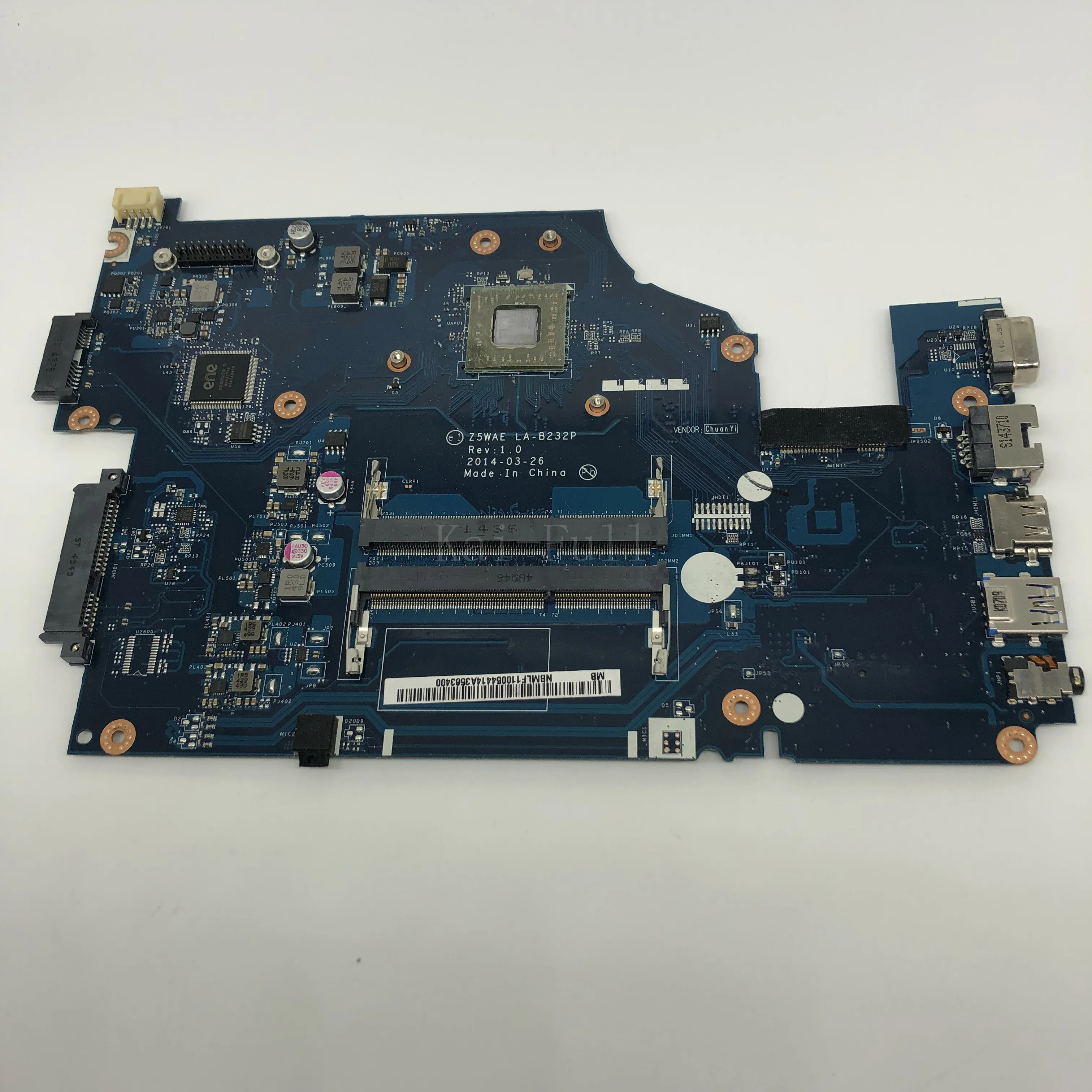 Оригинальная материнская плата для ноутбука ACER E5-521 E5-521 A6-6310 Z5WAE LA-B232P протестирована