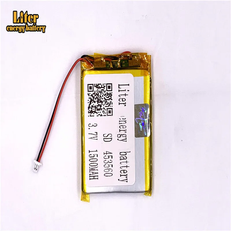 1.0MM 2pin connector 453560 1500mah 3.7V li-ion battery for voice recorder electronic dictionaries MP3 MP4 MP5 small toys | Электроника