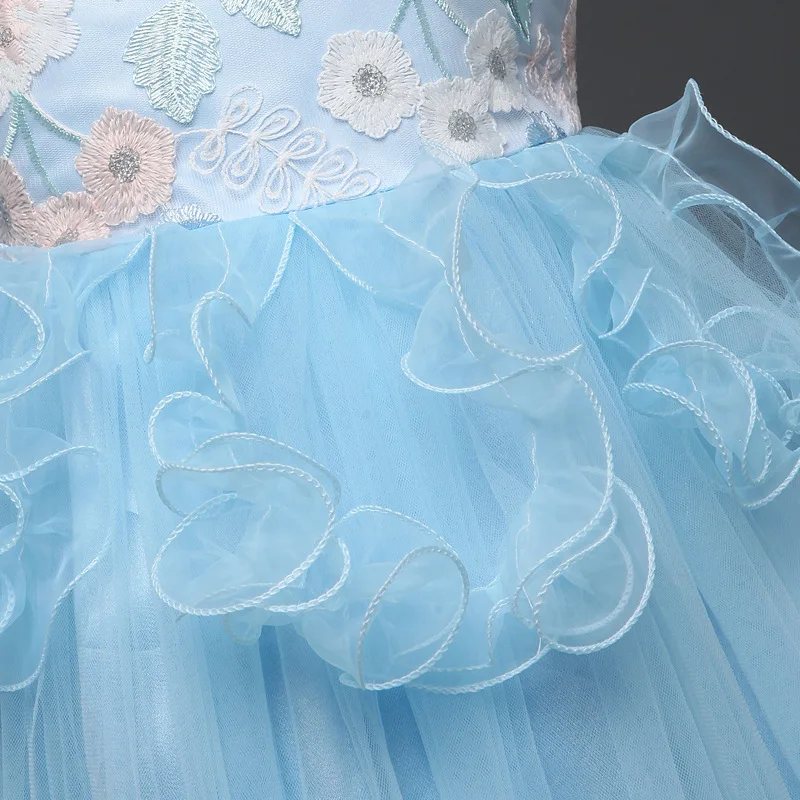 2018 Elegant Flower Girl Evening Dress Princess Party And Wedding Embroidery Kids Dresses For Girls Cute Tulle Children Costumes | Детская