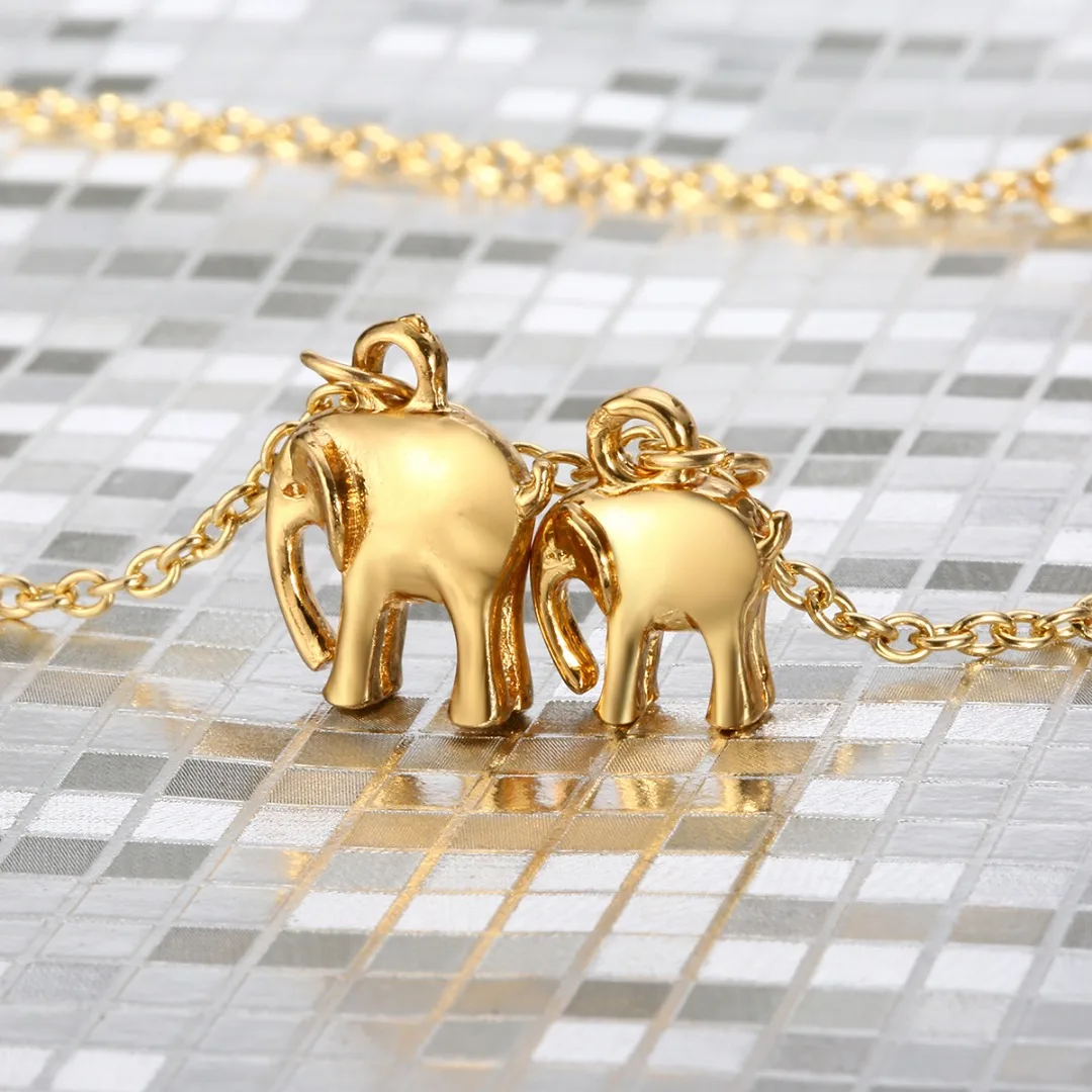 Фото Ожерелье Shellhard золотого цвета с животным Очаровательное ожерелье двойным слоном