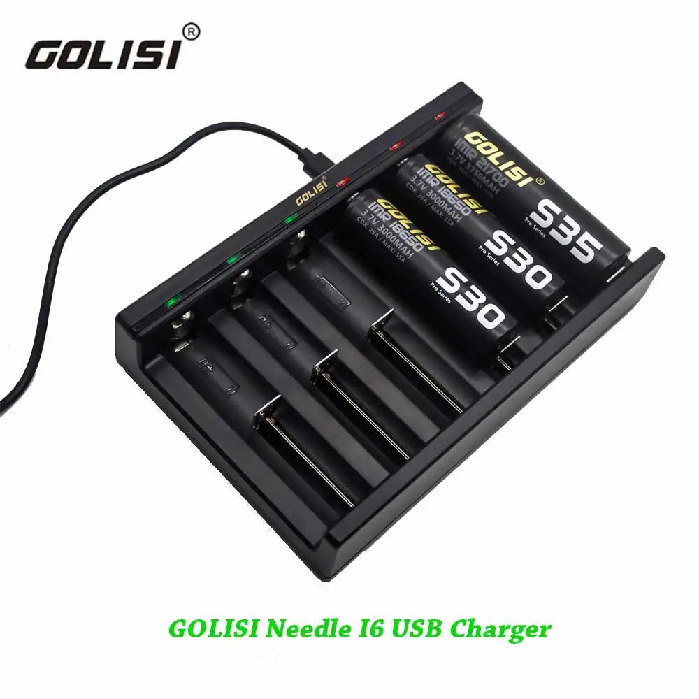 GOLISI Needle I6 USB Зарядное устройство s для 6 слотов Перезаряжаемые Батарея с зарядка