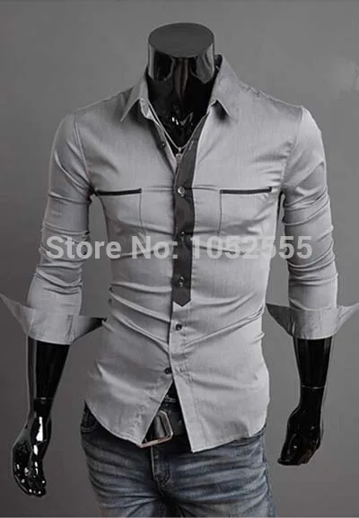 Men's Fashion Formal Casual Shirt Long Sleeve Classic Slim Fit Dress Shirts Tops Size M L XL XXL MN241 | Мужская одежда
