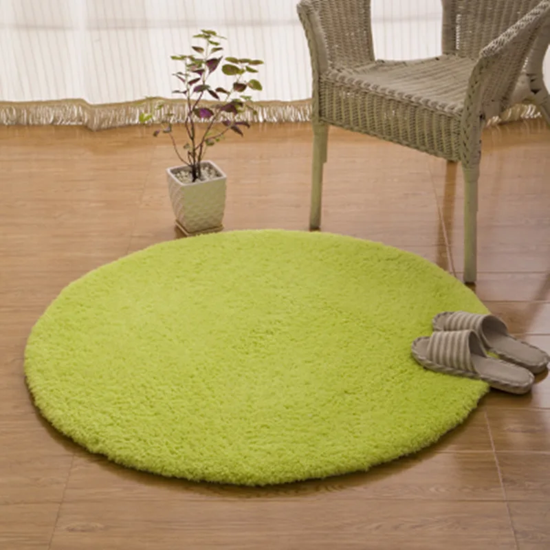 

Round Berber Fleece Bathroom Carpet Sofa Mat Floor Rug Non Slip Bath Mat Floor Carpet For Computer Chair Big Size Door Pads Mats