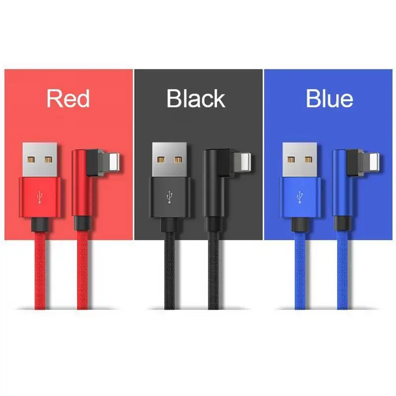 90 градусов нейлоновый USB кабель для IPhone X 6 6s 7 8 быстрой зарядки | Мобильные