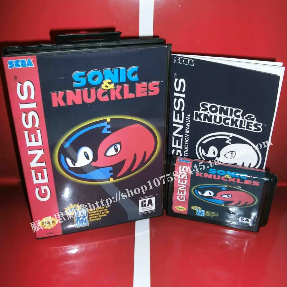 Sega MD игра Sonic и суставы с коробкой руководством для 16 бит игровой картридж Megadrive