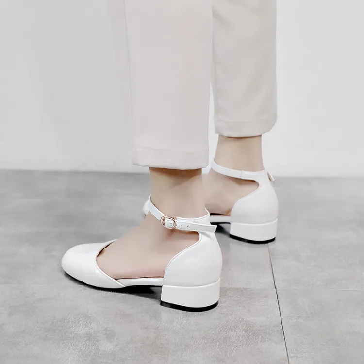 Сандалии женские на высоком каблуке босоножки грубом квадратном с пряжкой