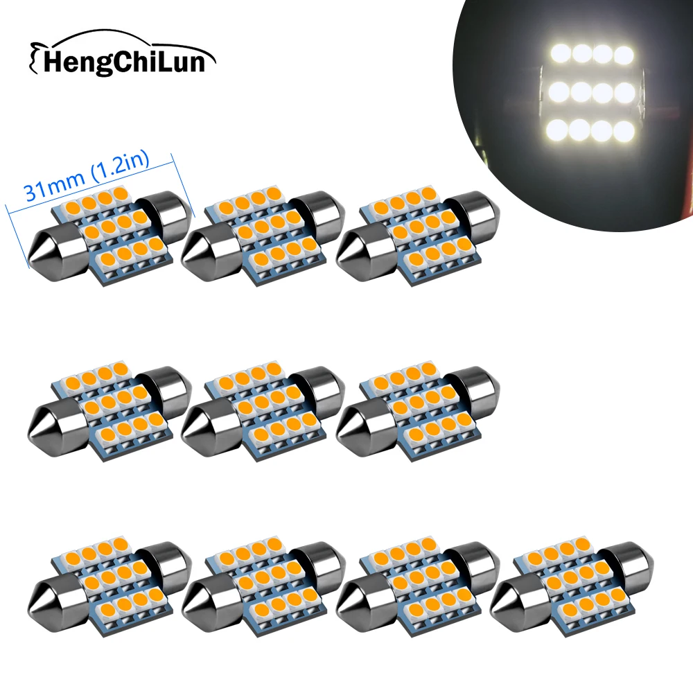 Новый Стайлинг автомобиля 12 SMD СВЕТОДИОДНЫЙ 2835 31 мм Автомобильный теплый белый