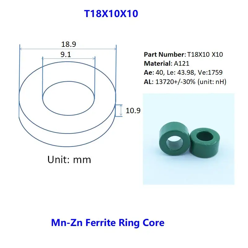 Высококачественный тороидальный ферритовый сердечник MnZn T18X10X10 A121|Индукторы| |