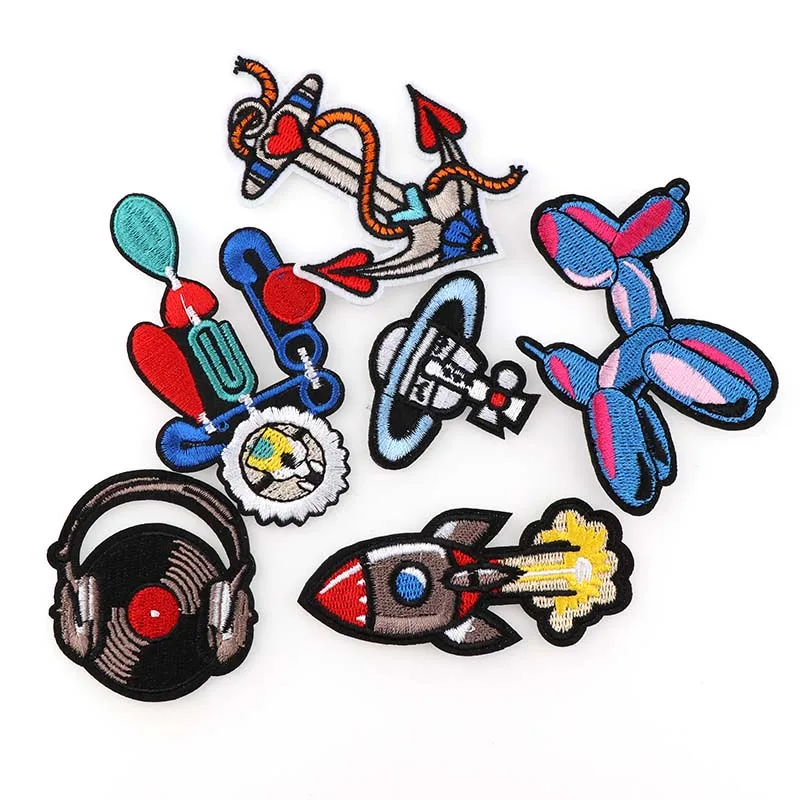 1 шт. космическая ракета корабль Железный значок нашивки вышитая аппликация