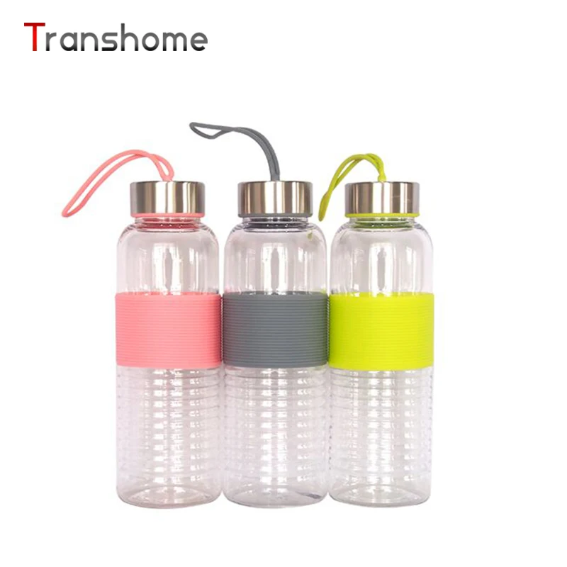 Transhome Portable Water Bottle 580ml Creative Leak Proof Plastic Unbreakable Drinkware For Tea Lemon Fruit Juice Bottles | Дом и сад