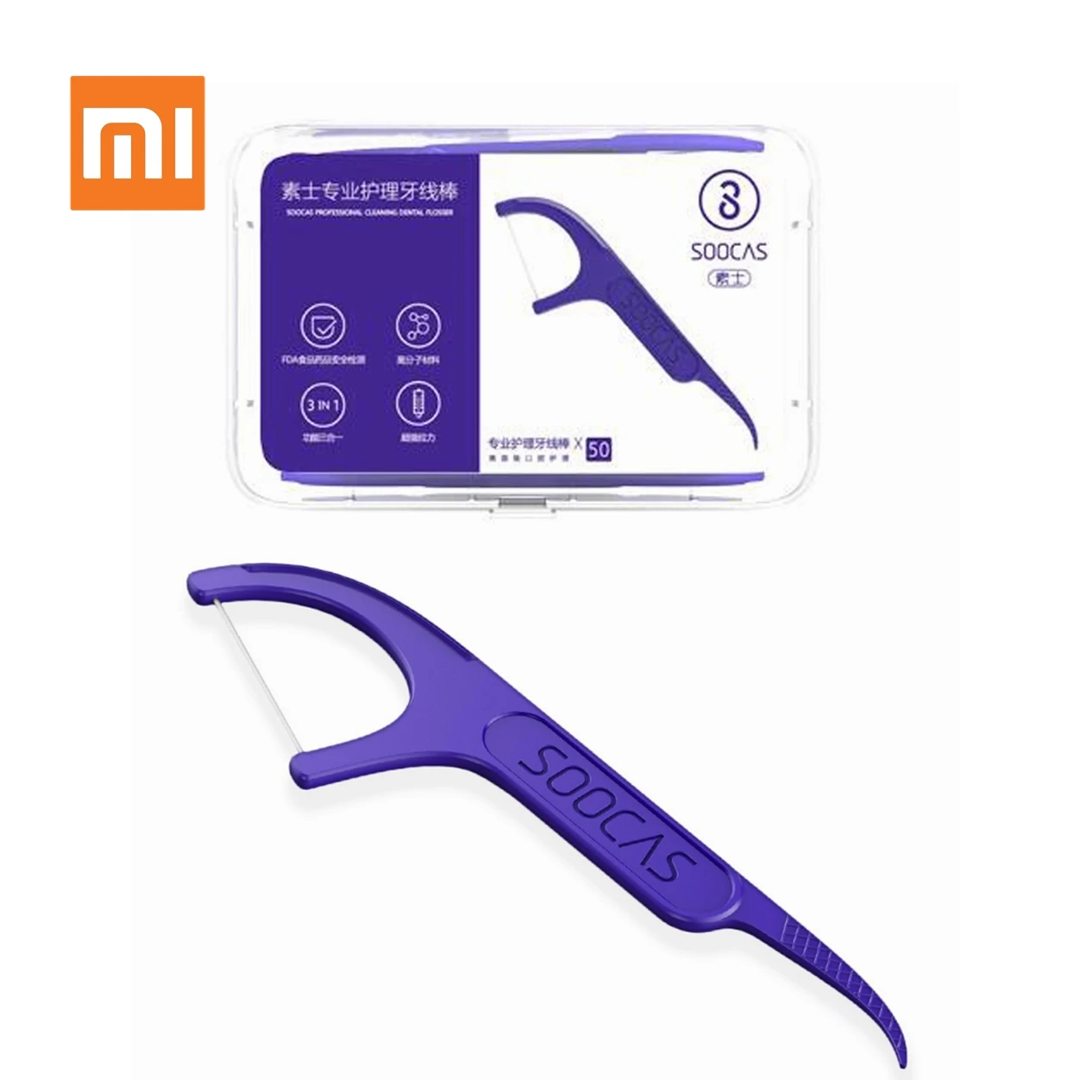 Xiaomi Mijia Soocare зубная нить на каждый день для чистки зубов профессиональный ультратонкий 50 шт./кор