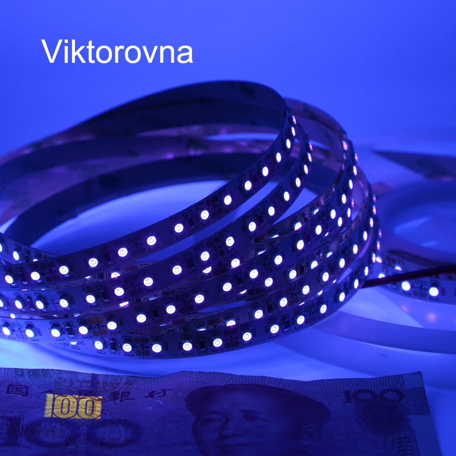 DC 12V 3528 UV 395 405 nm Светодиодная лента 120 LED/M Водонепроницаемая светодиодная лампа 1m 2m
