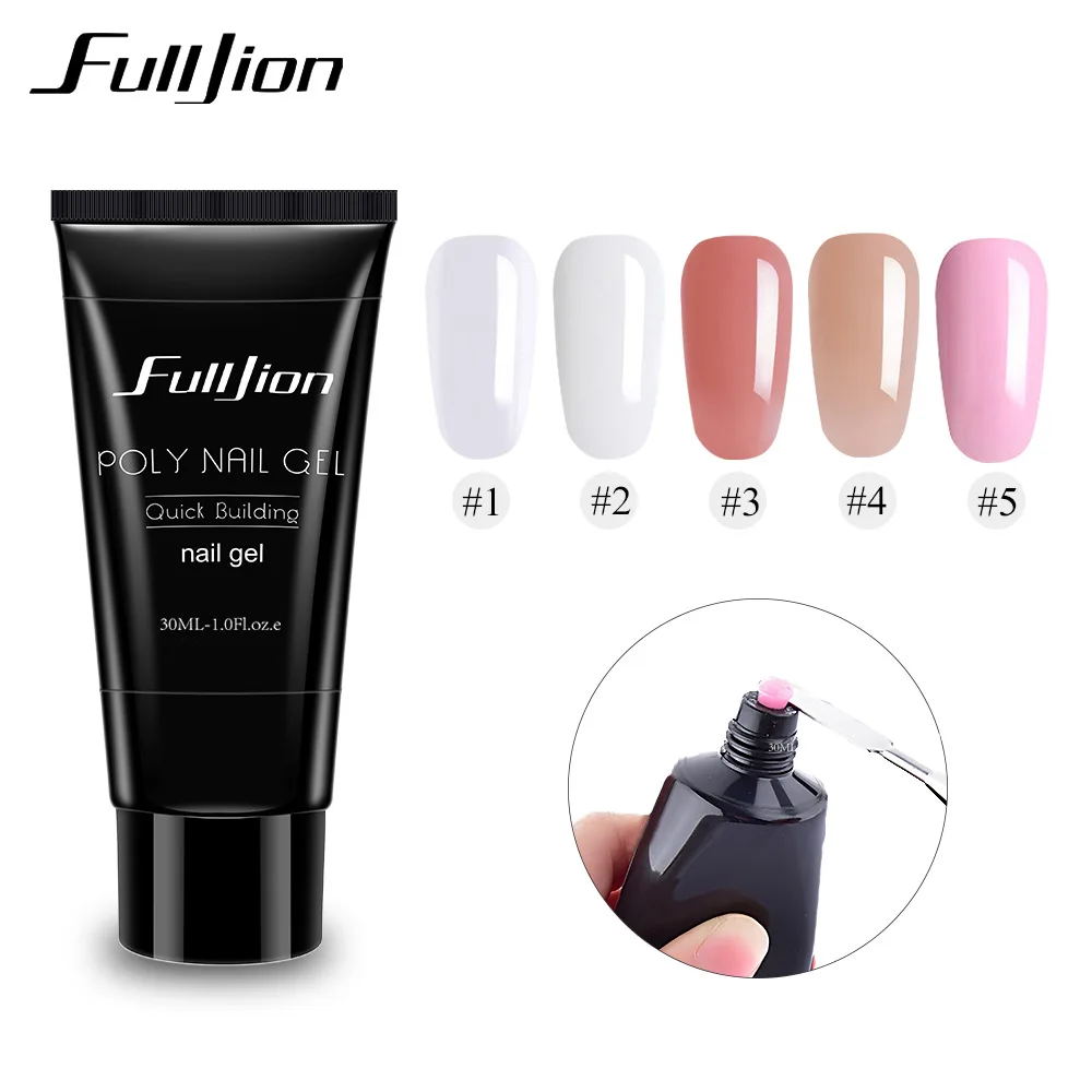 Fulljion 1 шт. розовый белый быстрое строительство поли гель для ногтей советы