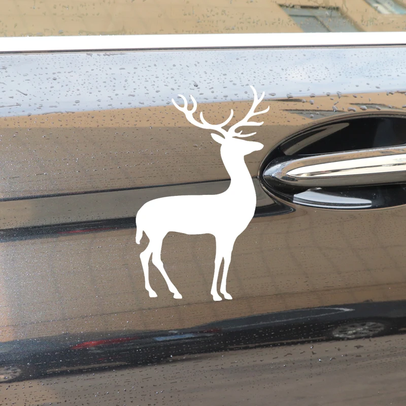 

YJZT 10.1CM*16.3CM Graceful Deer Decorate Pattern Vinyl Decal Car Door Accessories Car Sticker Black/Silver C4-1939