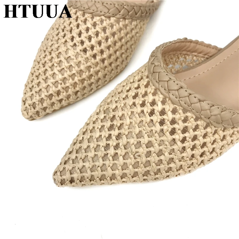 HTUUA/Коллекция 2019 года туфли без задника с перфорацией женские шлепанцы Летняя