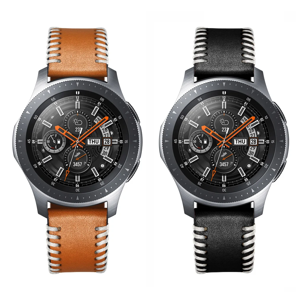 Ремешок HENGRC из натуральной кожи для Samsung Gear S3 Frontier браслет часов Galaxy Watch 46 мм Huami
