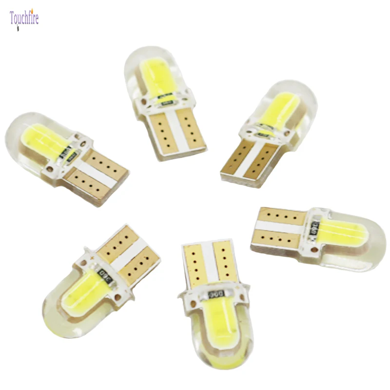 100 шт./лот светодиодный W5W T10 194 12V COB 8SMD силиконовый Стоянкы Автомобилей автомобиля