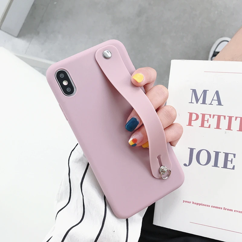 LOVECOM сплошной карамельный цвет ремешок для телефона чехлы для iPhone 11 Pro Max XS Max XR 6 6S 7 8 Plus X Мягкая силиконовая задняя крышка