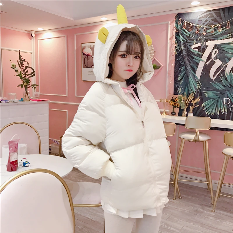 Princess sweet lolita parkas Super cute little yellow duck with flying wings fashion and adorable slim XH053 Женская одежда