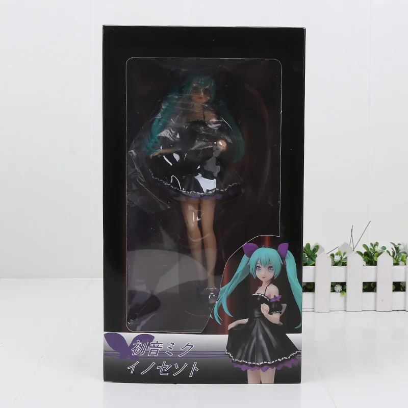 miku box Хацунэ Мику аркадная фигурка будущего тон Мику Вокалоид Мику Innocent Amour Ver. PVC Фигурки Игрушка 22 см - Цвет: miku box